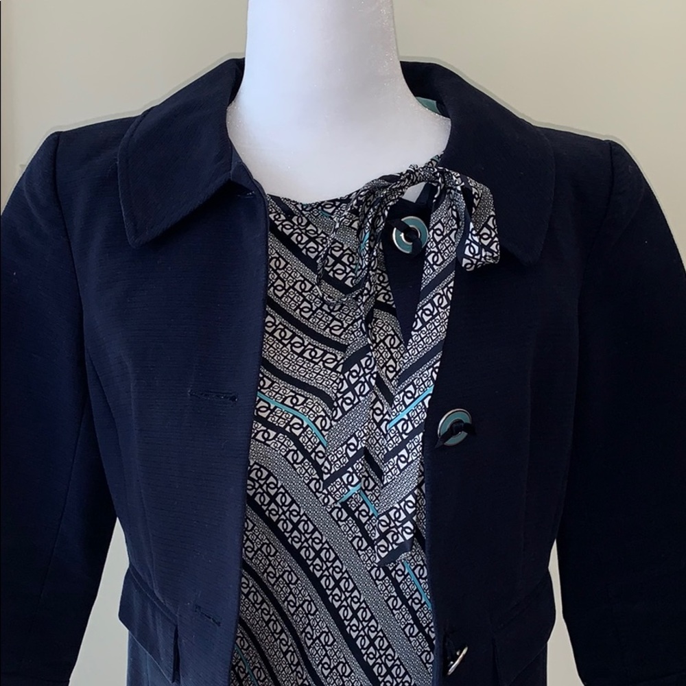 Ports 1961 Blue 100% Silk Top & Matching Jacket